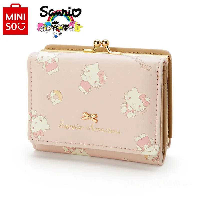 

Miniso Hello Kitty New Mini Wallet Luxury Brand Women's Zero Wallet Multi Functional Cartoon Card Bag Large Capacity Zero Wallet