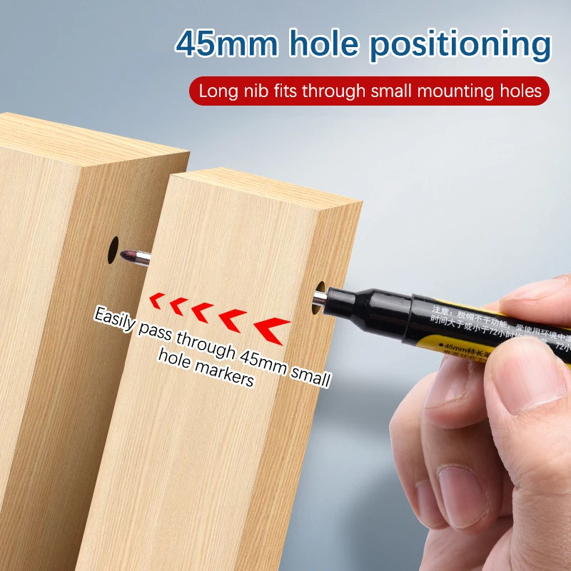 1PC 45mm Deep Hole Long Nib Head Markers Deep Drill Hole Long Nib Scriber Multifunction Mechanical Carpentry Colorful Marker Pen deep hole scriber