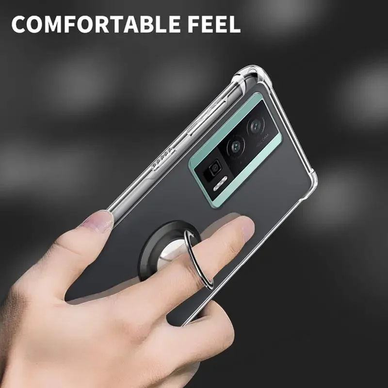 Clear Transparent Soft Case with Ring Stand Holder