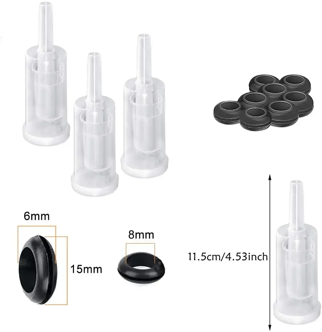 1/2Pc Fermentation Airlocks Plastic Homebrew Airlock with Silicone Grommets for Preserving Brewing Making Wine Sauerkraut Kimchi