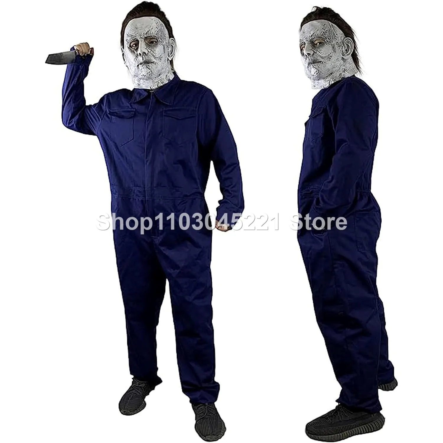 Halloween Michael Miles adult teen costume, classic knife props, cosplay men's one-piece suit
