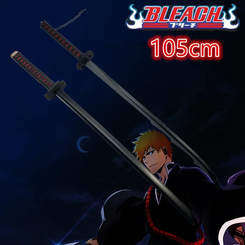 

Bleach Sword Kurosaki Ichigo Sword Sky Lock Moon Knife Zanpakutou Ninja Katana Knife Sword Weapon Props Safety PU Toy 105cm