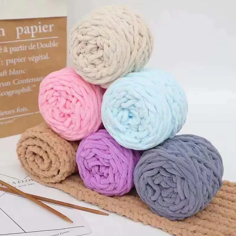 100G Soft Coarse Cotton Yarn for DIY Knitting and Crochet Ice Yarn Thick Single Strand Cotton Yarn for Knitting Yarn Wholesale