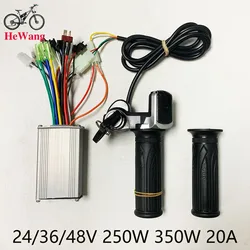 Enhanced Electric Scooter Controller with Handlebar Lock and LED Battery Display, 350W Sine Wave Brushless Motor, 3 Modes, 24 - 48V Compatibility (Light Grey)