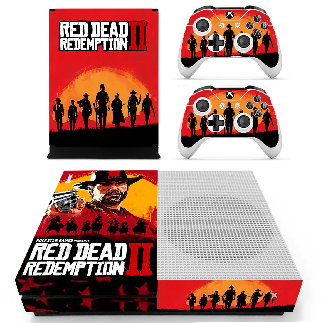 Red Dead Redemption 2 Skin Sticker Decalcomania Cover Per Xbox One S Slim Console E 2 Controller Skin Vinyl