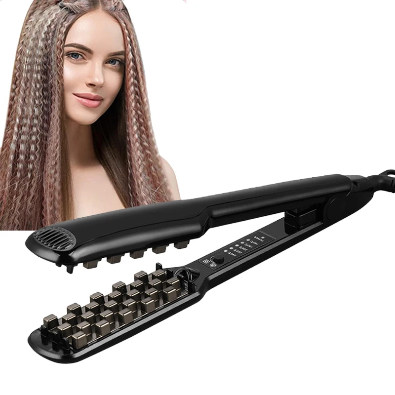 

Hair Volumizing Iron 2 In 1 Hair Straightener Curling Ceramic Crimper Corrugated Curler Flat Iron 3D Fluffy Hair Styling Tool