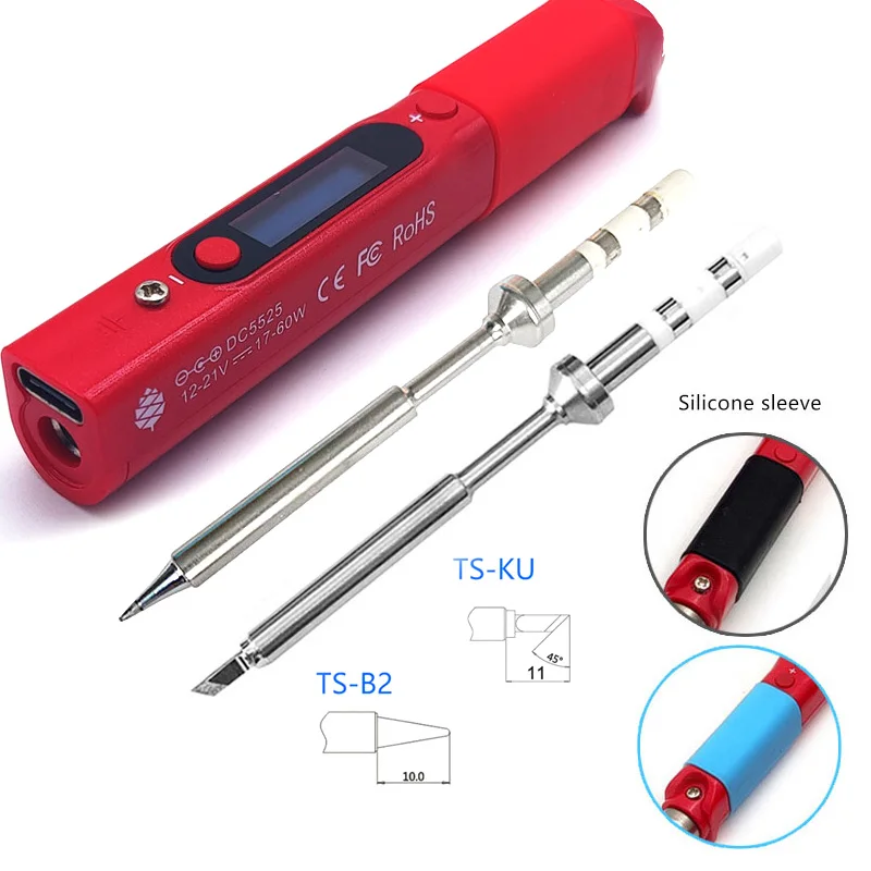 Pine64 Intelligent Constant Temperature Type-C DC5525 Portable Electric Mini Smart Soldering Iron Pinecil B2 BC2 KU C1 Tip hot stapler plastic repair Welding Equipment