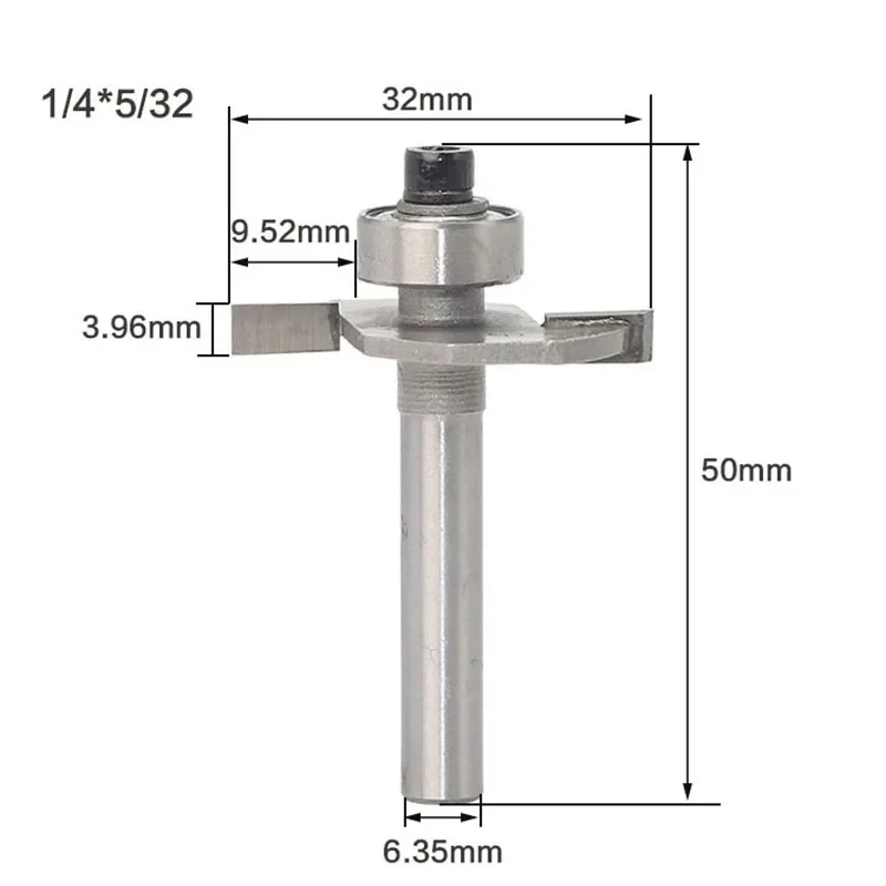 Milling Cutter Wood Carving T-Type Biscuit Joint Slot Cutter Jointing Slotting Router Bit 1PC 1/4" 6.35MM Shank