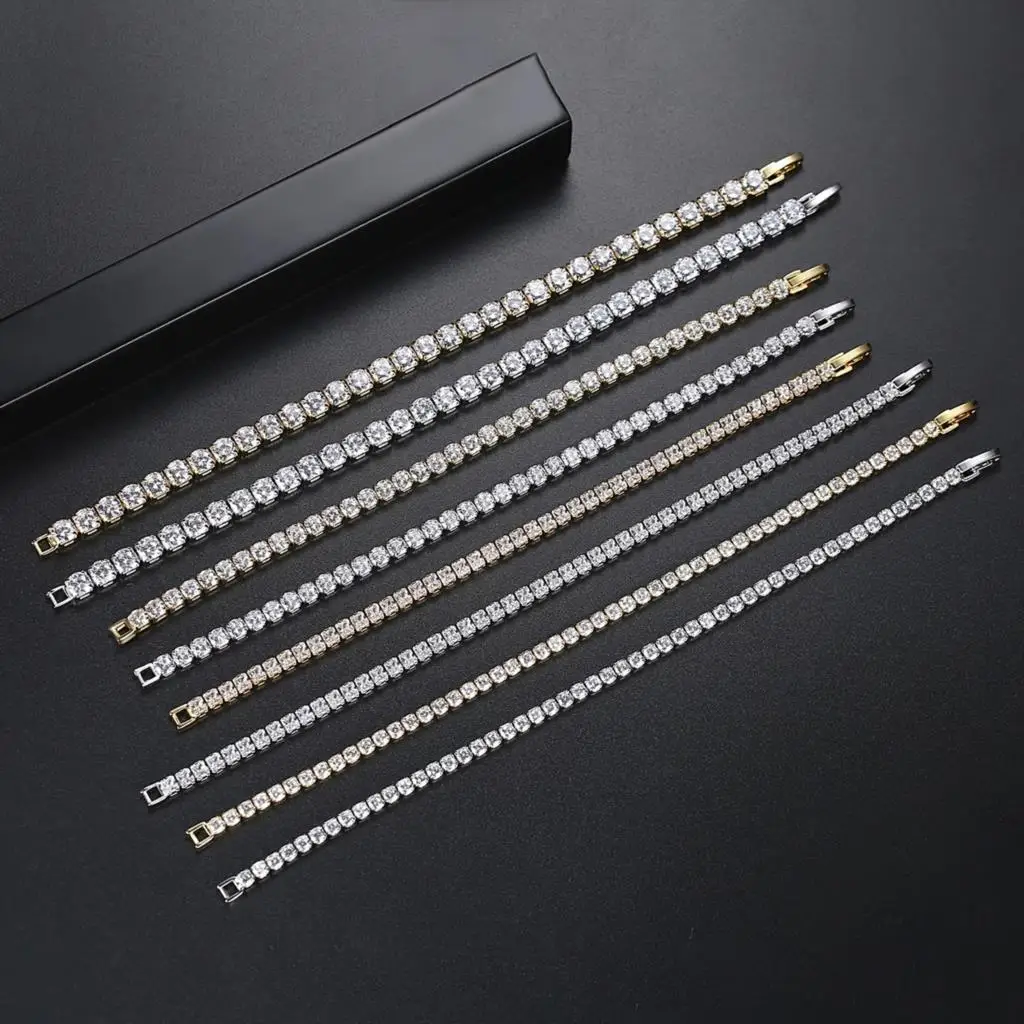Tennis Bracelet 3/4/5mm Crystal Hip Hop Iced Out for Men Homme Punk Zirconia Women Chain on Hand Streetwear Trendy Jewelry