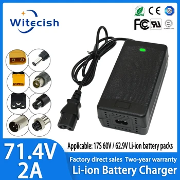 71.4V 2A Li-ion Battery Charger 60V 62.9V 17S Li ion Lithium Battery pack Charger with IEC/XLR/XT60/XT90/DC High-quality plug 1