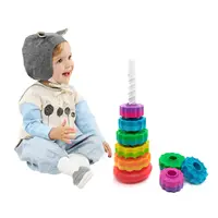 Stacking Toy for Kids Spinning Rainbow Gears Toddler Montessori Educational Sensory Toy Motor Skills Stacking Tower Kids Gifts 2