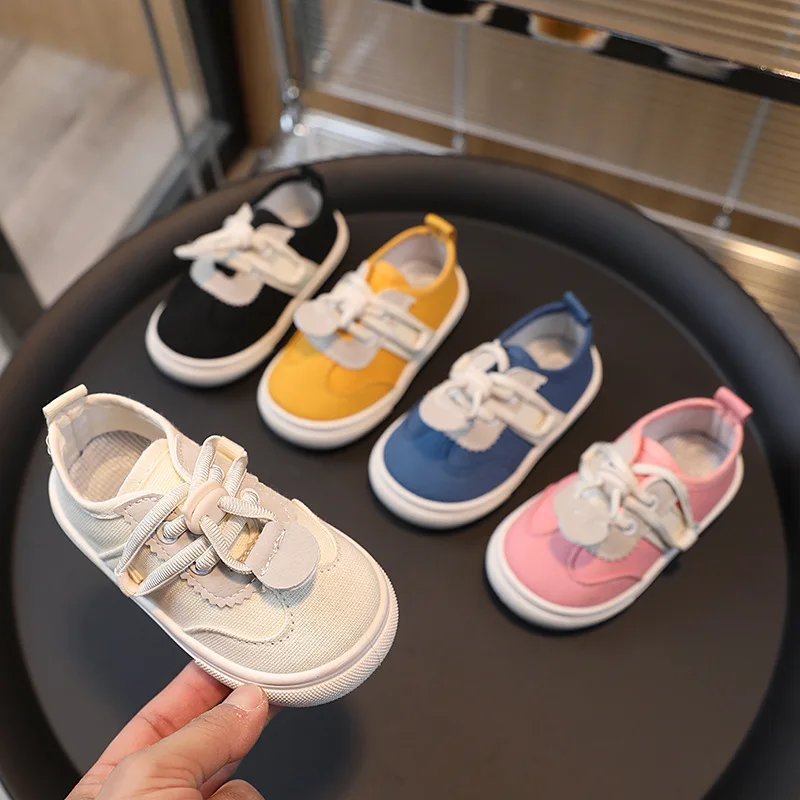 

Kids Canvas Shoes Fashion Lace-up Toddlers Baby Girls Boys Sprot Shoes Spring Autumn Non-slip Casual Children's Flats Sneakers