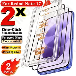 Premium 2 - Pack HD Tempered Glass Screen Protector with Easy Dust - Free Installation for Redmi Note 17 ProMax (2 Pcs)