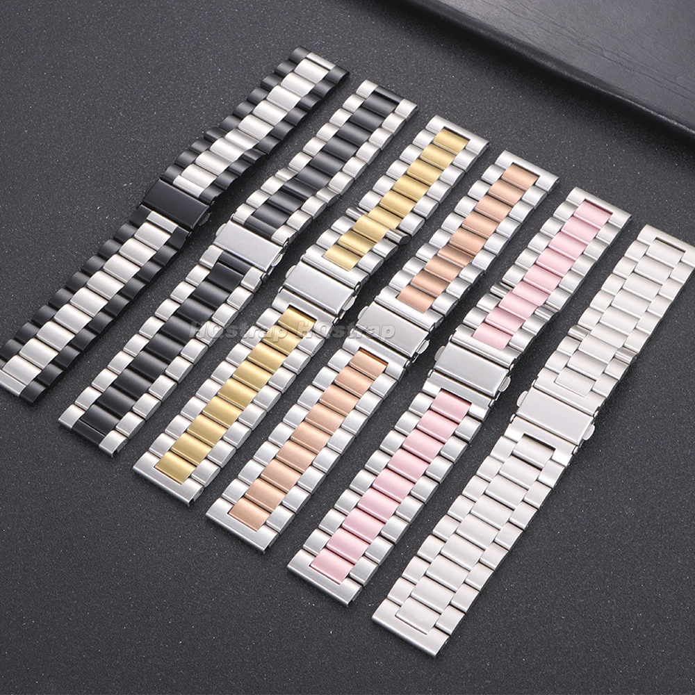 Universal Stainless Steel Quick Release Watch Strap with Folding Buckle