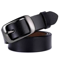 

Women 's Genuine Leather Punk Belt Luxury Brand Designer High Quality Pin Buckle Casual Female Simple Wild Jeans Belt Black