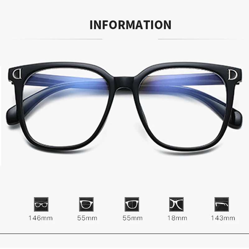 Women's Finished Myopia Glasses Trendy Anti-blue Light Optical Computer Eyewear Unisex Fashionable Minus Diopter Glasses 0~ -6.0 - 6