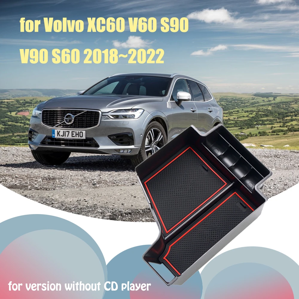 

Car Organizer Box for Volvo XC60 V60 S90 V90 S60 2018~2022 2019 Armrest Storage Container Flocking Sundries Sundrie Packing Box