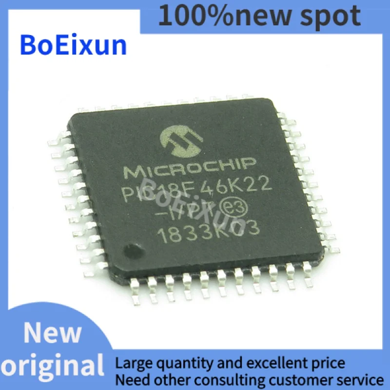 

1-100 PCS PIC18F46K22-IPT LQ7FP44 18F46K22 8-bit Microcontroller Chip Integrated Circuit Brand New Original