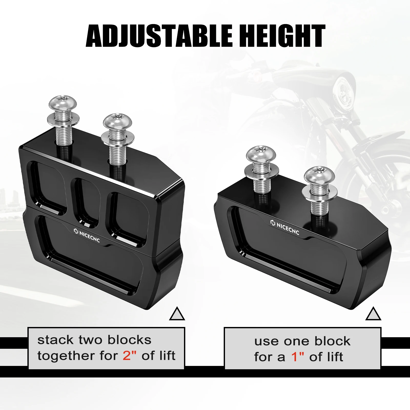 Für Harley Sportster 883 Super Low XL883L 2011-2019 Seitenständer-Erhöhung 1 Zoll / 2 Zoll Sportster 1200 XL1200C XL1200NS XL883N – Detail 3