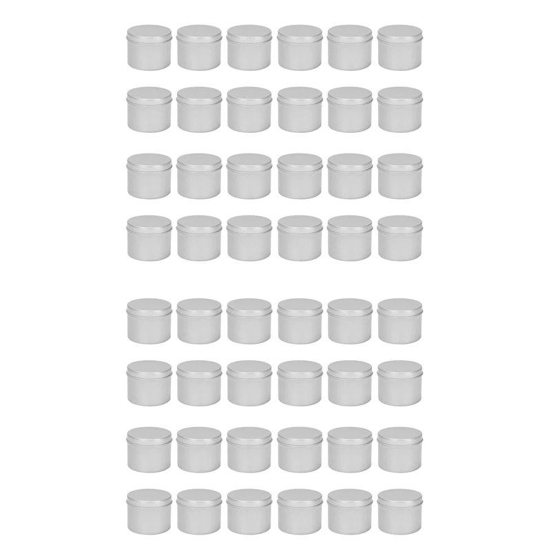 

48 Pack Round Metal Tins Box Candle Tin Black Aluminum Jar Storage Empty Pot Plain Cans Cream Cosmetic Container