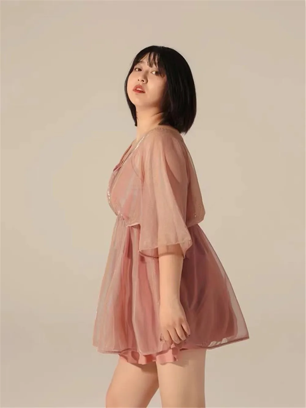Swimming suit women's split skirt conservative belly covering, slim fit and loose fitting three piece set, hot spring ins new st