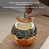 Creative Kiln Porcelain Glaze Ceramic Storage Pot Indoor Sealed Tea Pot Moisture-proof Food Coffee Pot Ornament Home Decoration 4