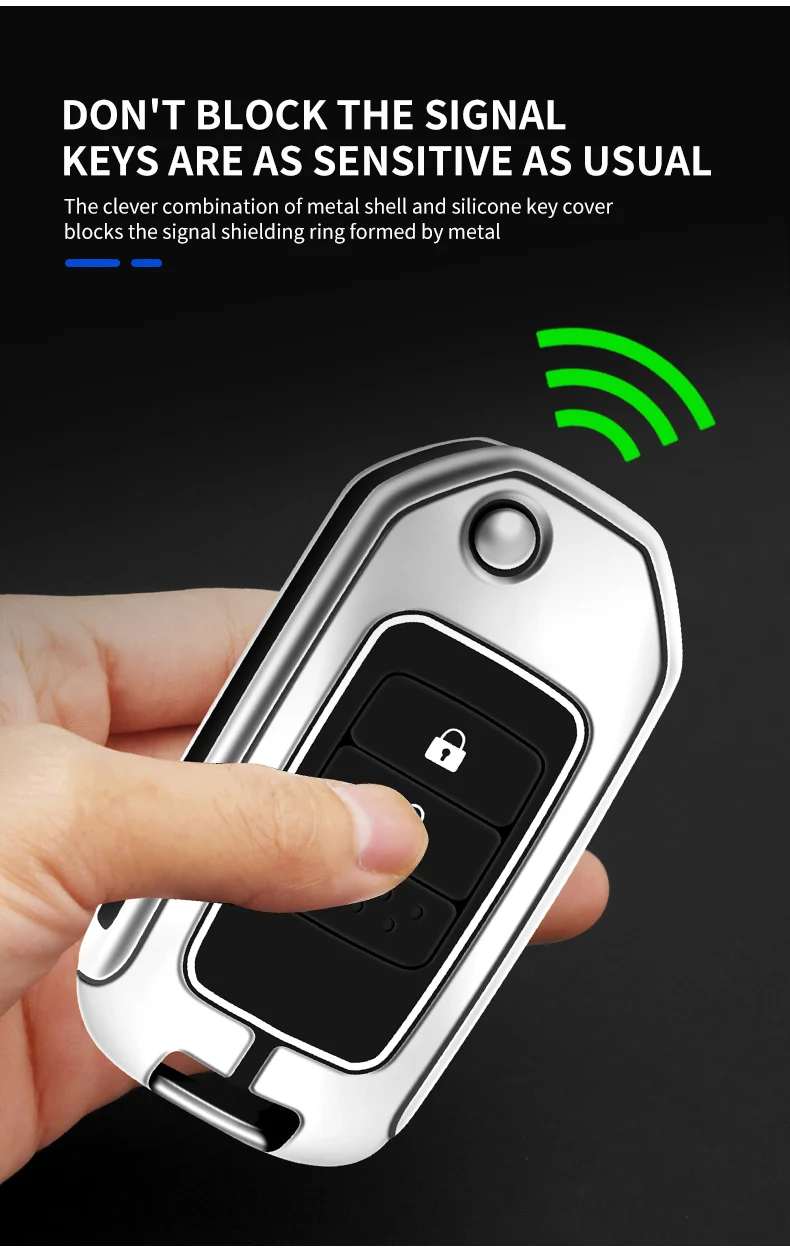 Custodia per chiave a distanza per auto in metallo Shell Fob per Honda Civic CRV CR-V HRV Accord Crider Odyssey Fit Pilot Protector Bag accessori - Sef5475156985464f970a498eb5731a320