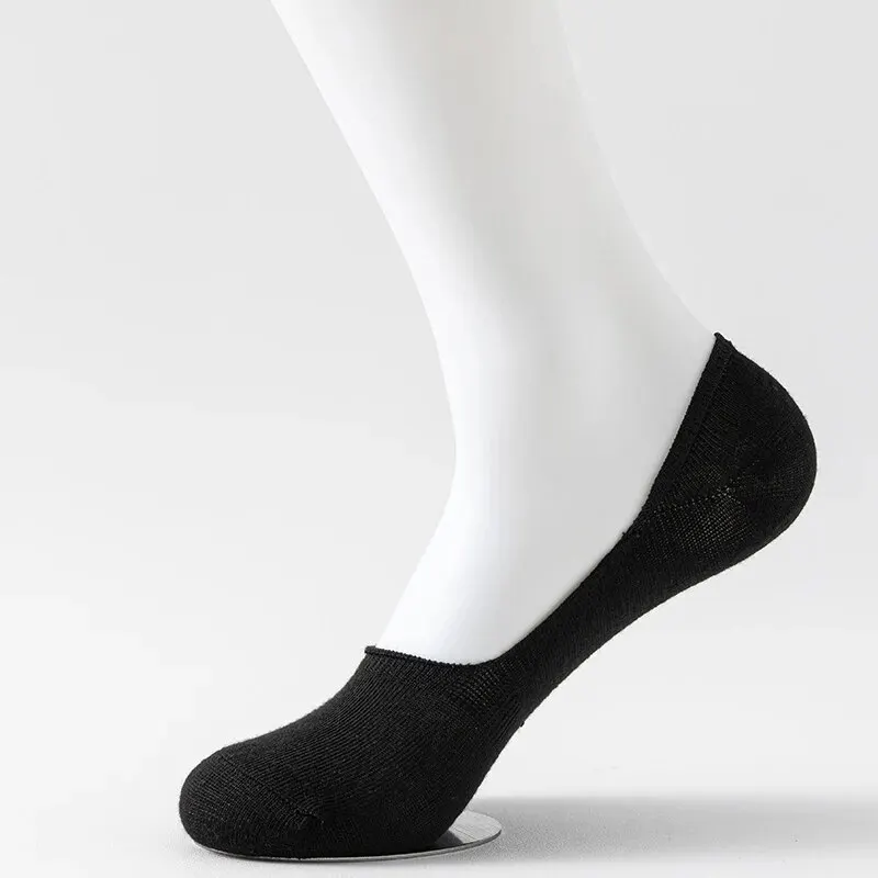 Woman Socks 5 Pairs of WOMEN'S Solid Color Invisible Socks Cotton Silicone Anti Slip Spring Ankle Socks Casual Breathable Thin Boat Socks