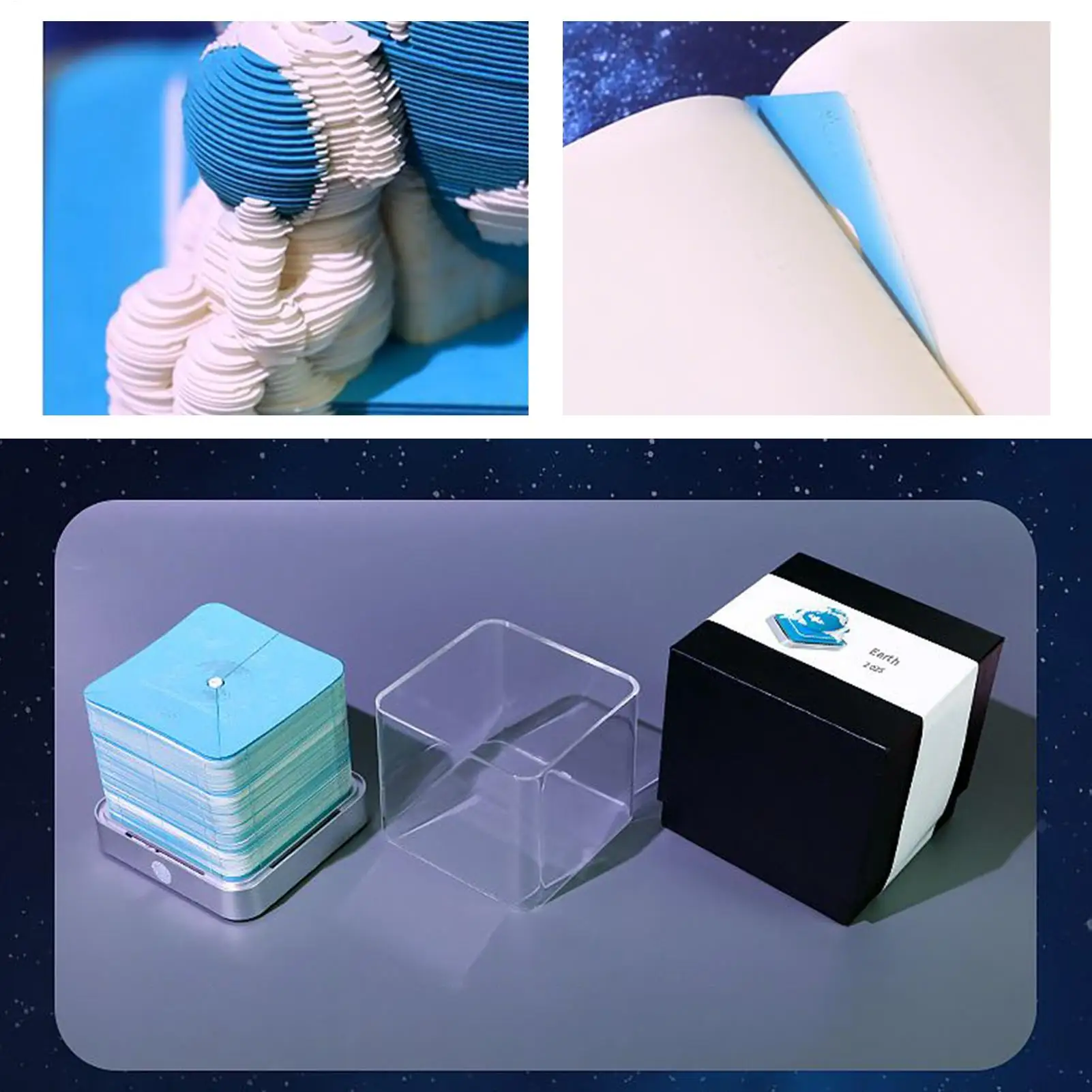 3D 아트 캘린더 노트패드 종이 조각 지구 캘린더 창의적인 시간 조각 캘린더 벚꽃 나무 창의적인 3D 노트패드 학교 선물