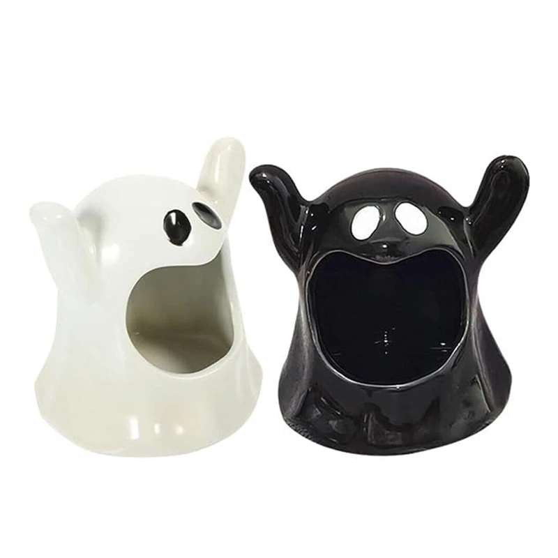 

2Pcs Ceramic Halloween Candle Holder Home Decor Scented Candles Stick Home Ornaments