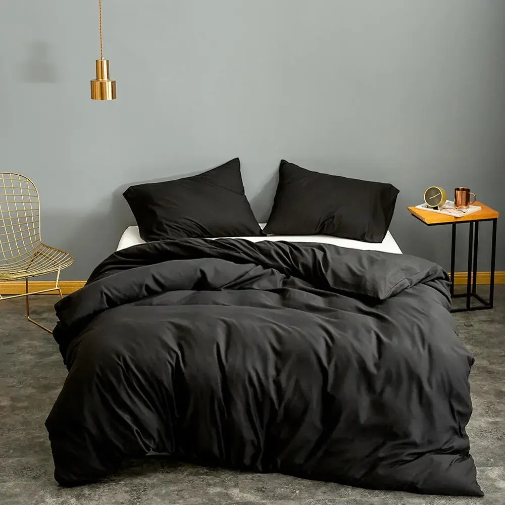 

Bonenjoy Duvet Cover Queen Size Black Color Bedclothes Comforter Cover King edredom Microfiber Quilt Cover(pillowcase need order