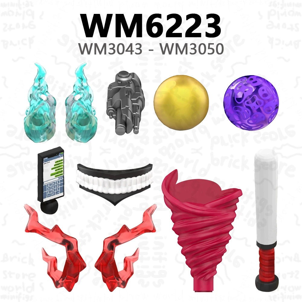 WM6223 WM6224 DY527-530 세트 판매 DAN 애니메이션 액션 피규어 액세서리 빌딩 블록 선물 장난감 어린이 성인용 브릭 DIY