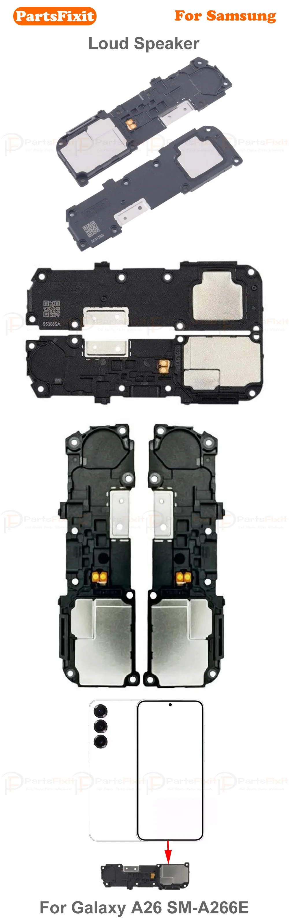 Bottom Speaker Replacement For Samsung Galaxy A26 SM-A266E Loudspeaker Buzzer Module Sef54f63f54f141eca83a66c682eb5e9ef