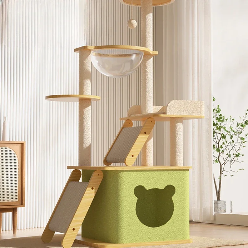 

Большой модуль кошачий лазание рамка интегрированное дерево сизаль пеньковая Когтеточка игрушечная кошачья башня многофункциональный центр деятельности
