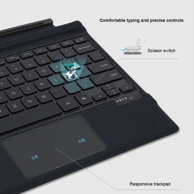 Surface Pro 8 Keyboard Backlight RGB Detachable Wireless with Trackpad for Surface Pro 8 13 inch