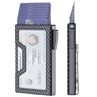 Automatic RFID-Blocking Pop-Up Card Holder for Men Fast Access Secure Design Metal Wallet Business Style Durable Wallet