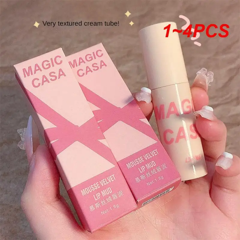

1~4PCS Matte Lipstick Matte 6 Colors Makeup Lip Gloss Velvet Lip Makeup Moisturizing Cosmetics Lipstick Waterproof Beauty