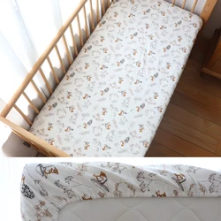 Luxurious 100% Cotton Baby Crib Fitted Sheet - Soft and Comfortable Mattress Cover for Newborns and Toddlers, Customizable Size (Mushroom)