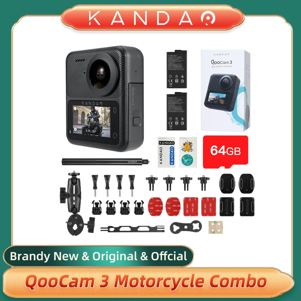 【New】 kandao QooCam 3 панорамная Экшн-камера с прошивкой на 360 ° портативная vlog Спортивная камера