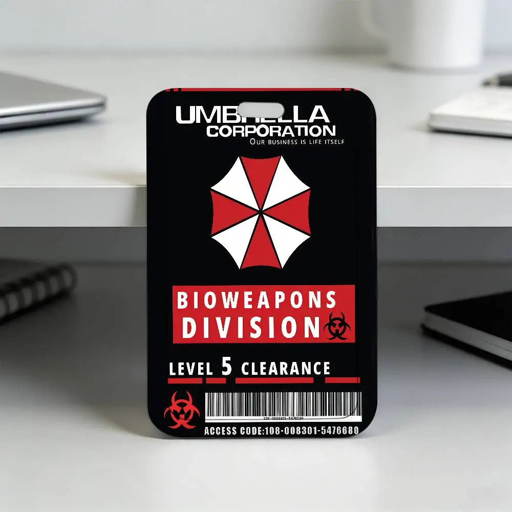 게임 R-레지던트 E-이블 ID 카드 홀더 목걸이 펜던트 도어 홀더 랜야드 키체인 업무용 신분증 케이스 선물