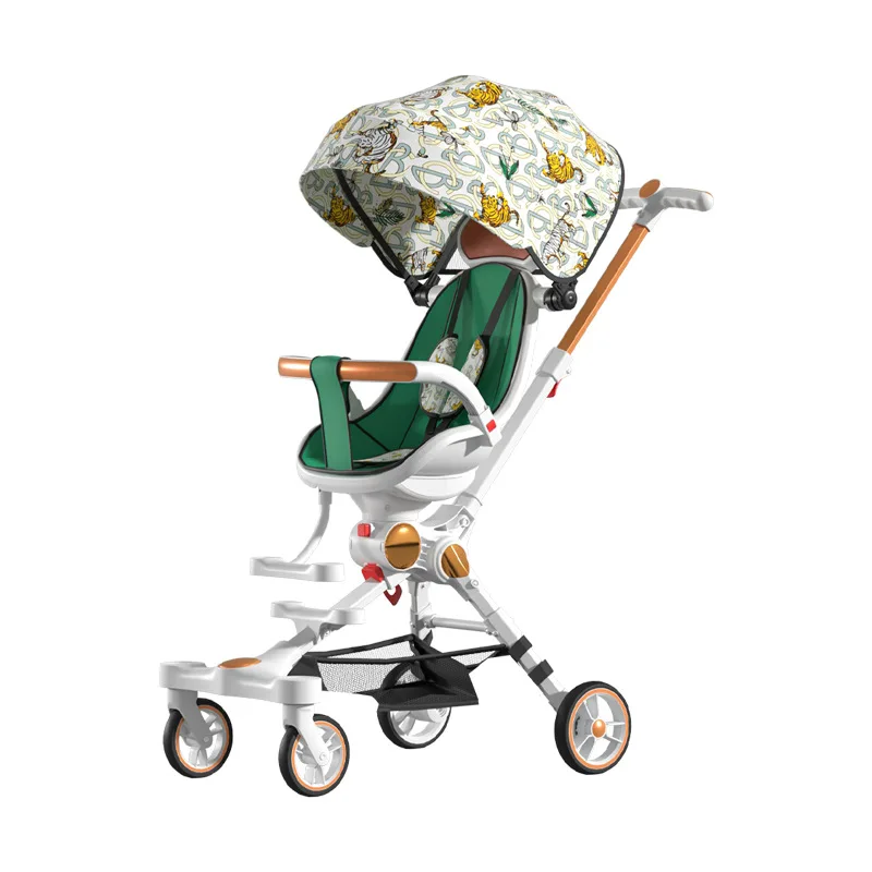 

Baby Stroller 3-in-1 Multifunctional Sitting and Lying Four-wheel Sun Umbrella Cart with Bidirectional Folding Baby Stroller