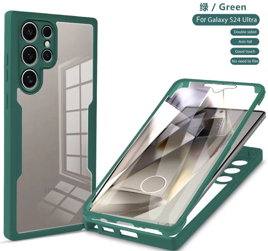 Magnetic 360° Clear Full-Body Shockproof Case with Silicone Bumper