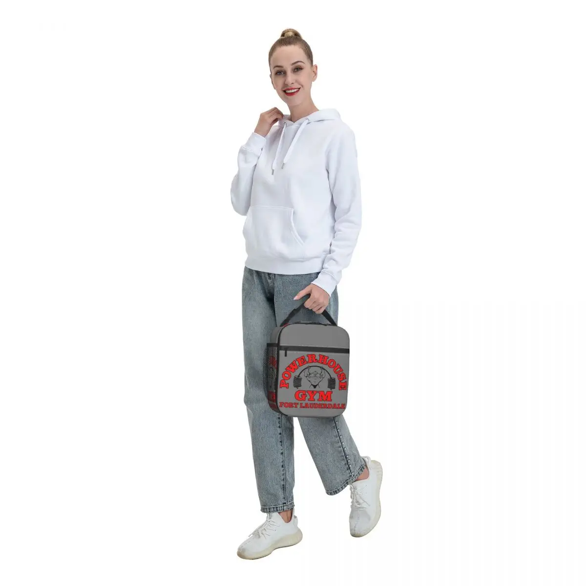 Powerhouse Gym Insulated Lunch Tote Bag for Women Fitness Building Muscle Portable Thermal Cooler Food Lunch Box Travel
