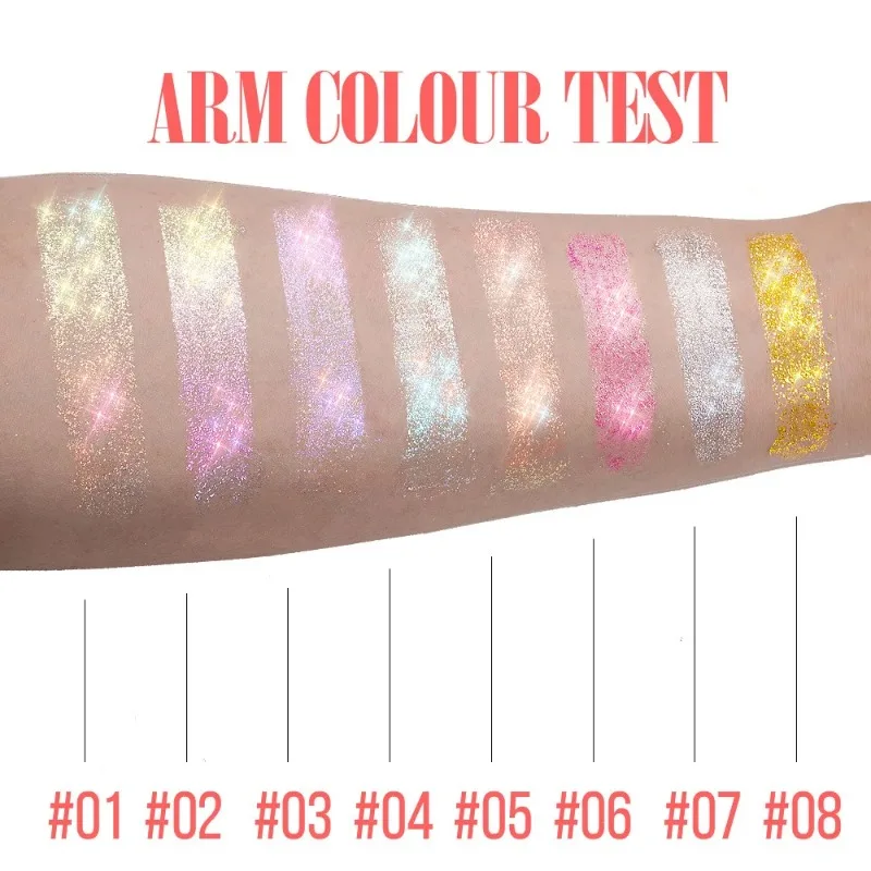 Diamond Highlighter Rolling Ball Glitter Gel Smooth Body Face Brighten Jelly Sparkling Shimmer Sequins Festival Decorate Makeup 5