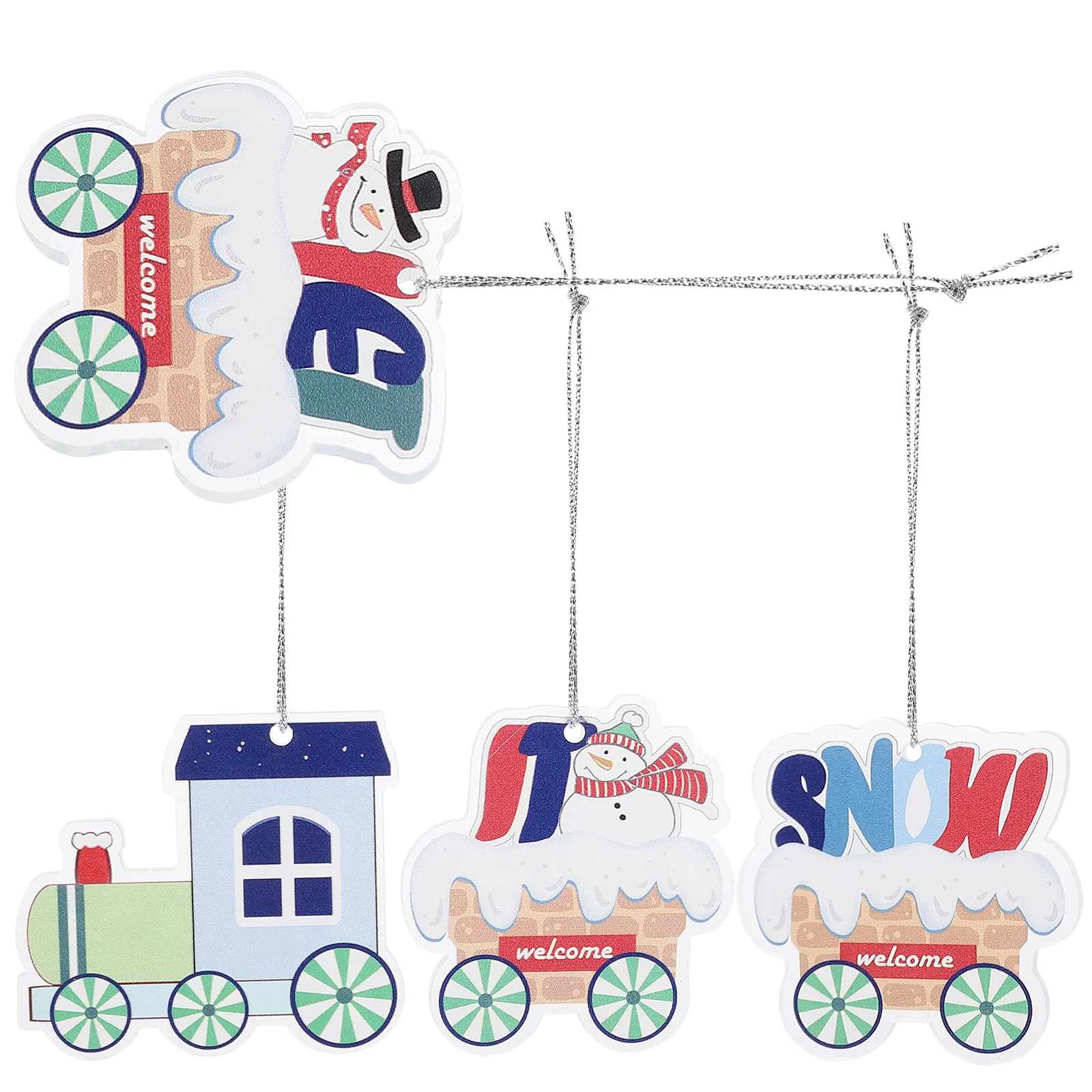 

Snowman Train Ornament Christmas Tree Pendant Birthday Decoration for Girl Xmas