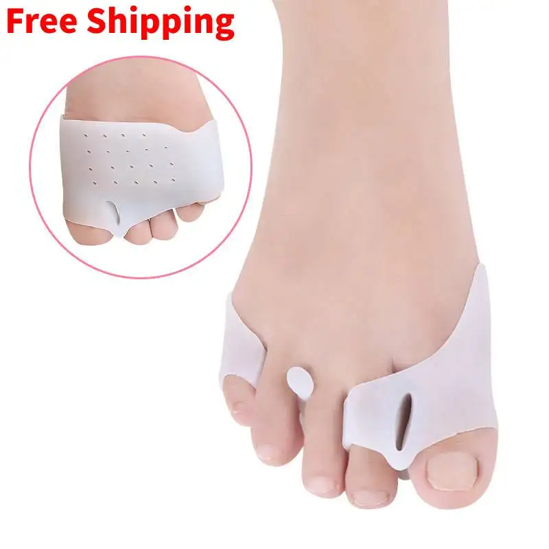 

2Pcs=1Pair Silicone Forefoot Metatarsal Pads Orthotics Pain Relief Toe Separator Hallux Valgus Protector Foot Care Pedicure