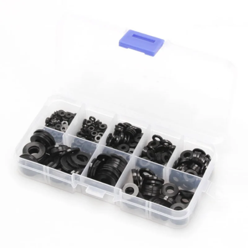 Nylon Washers M2 M2.5 M3 M4 M5 M6 M8 250PCS Nylon Washers Plastic Insulation Spacers Seals Black White Set Gasket Ring Kit screw washer nut kit