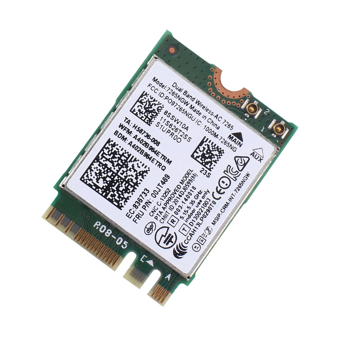 B48A AC7265 7265NGW WiFi 카드 FRU00JT469 Lenovo Thinkpad E550 E455 E555 시리즈용 802.11AC NGFF BT4.0