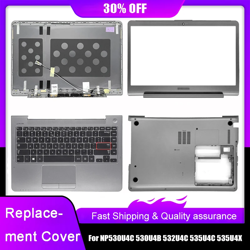 Nuova Cover Posteriore Lcd Per Laptop Per Samsung Np530U4C 530 U4Cl 530 U4B 532 U4C 535 U4C 535 U4X Cornice Anteriore Palmrest Custodia Inferiore Supe