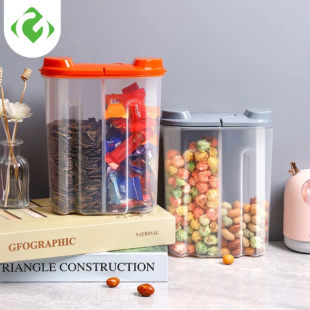 Stackable Plastic Storage Box Food Sealed Jar For Cookie Candy Cereal  Dispenser Kitchen Organizers Airtight Containers Bulk Cans - AliExpress